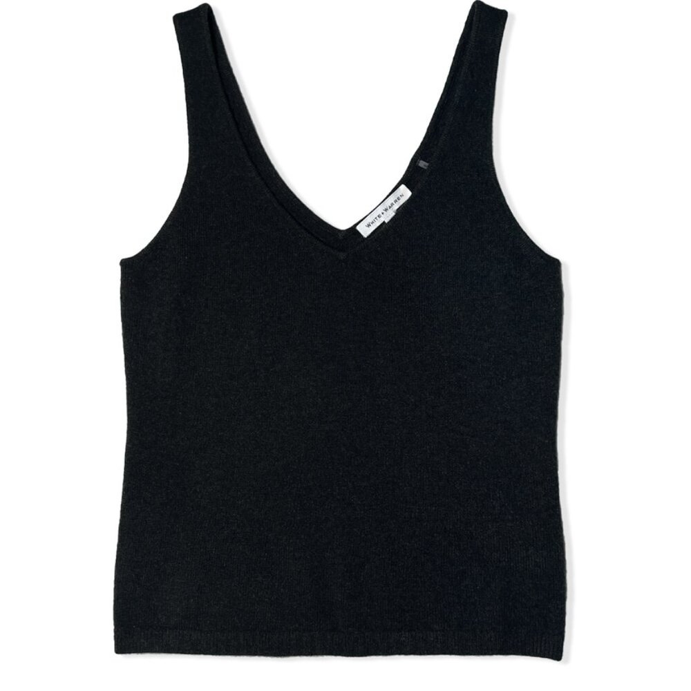 WHITE + WARREN - Cashmere V-Neck Tank  (Size Medium)